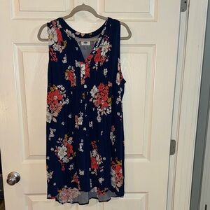 Old Navy Navy Blue Floral Dress